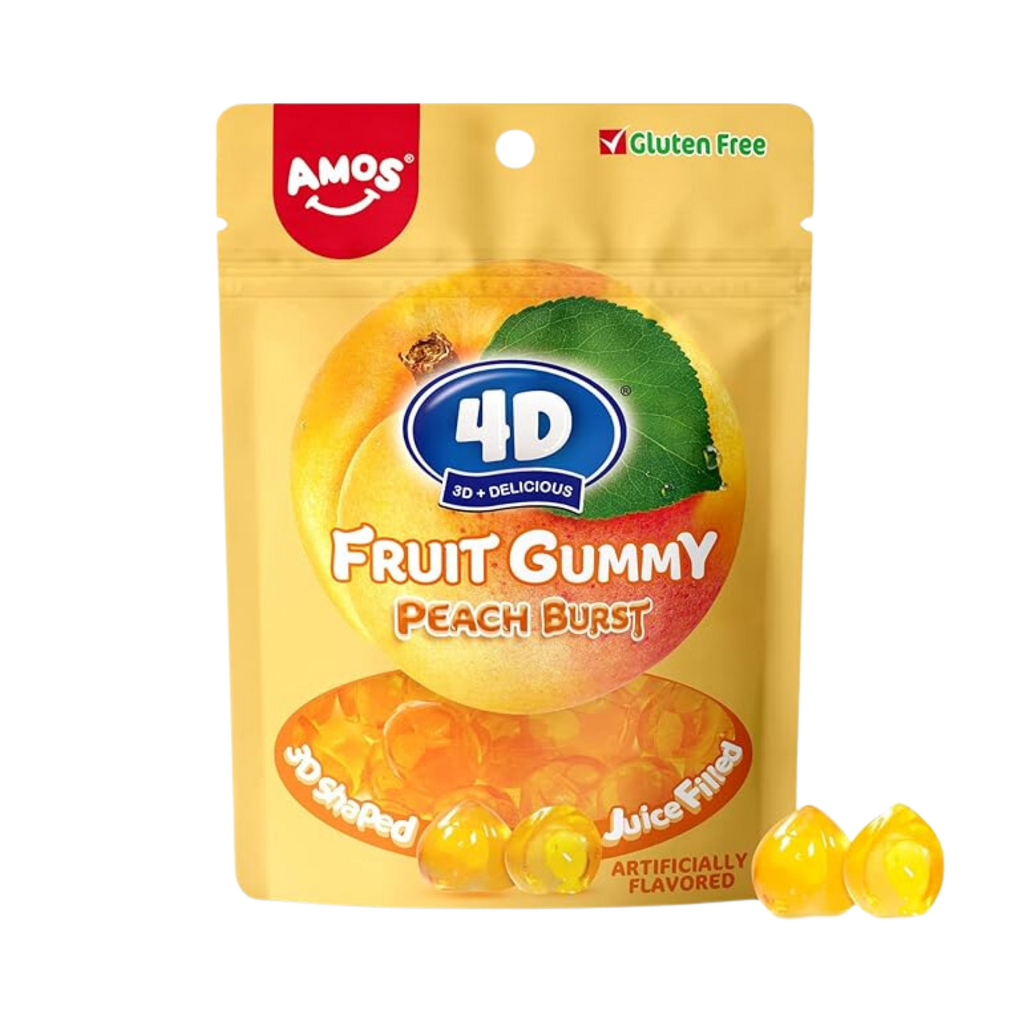 Amos 4D - Fruit Gummy Peach Burst-12ct