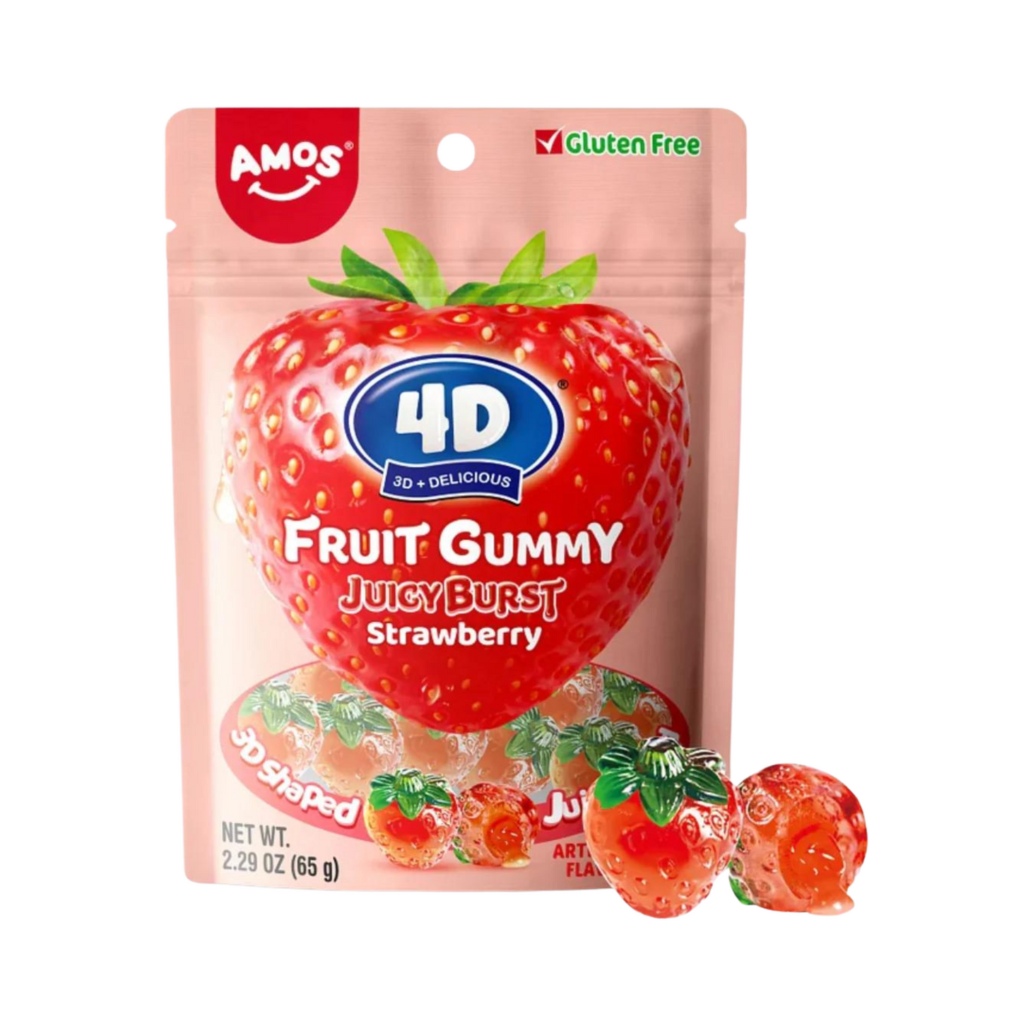 Amos 4D - Fruit Gummy Strawberry Burst-12ct