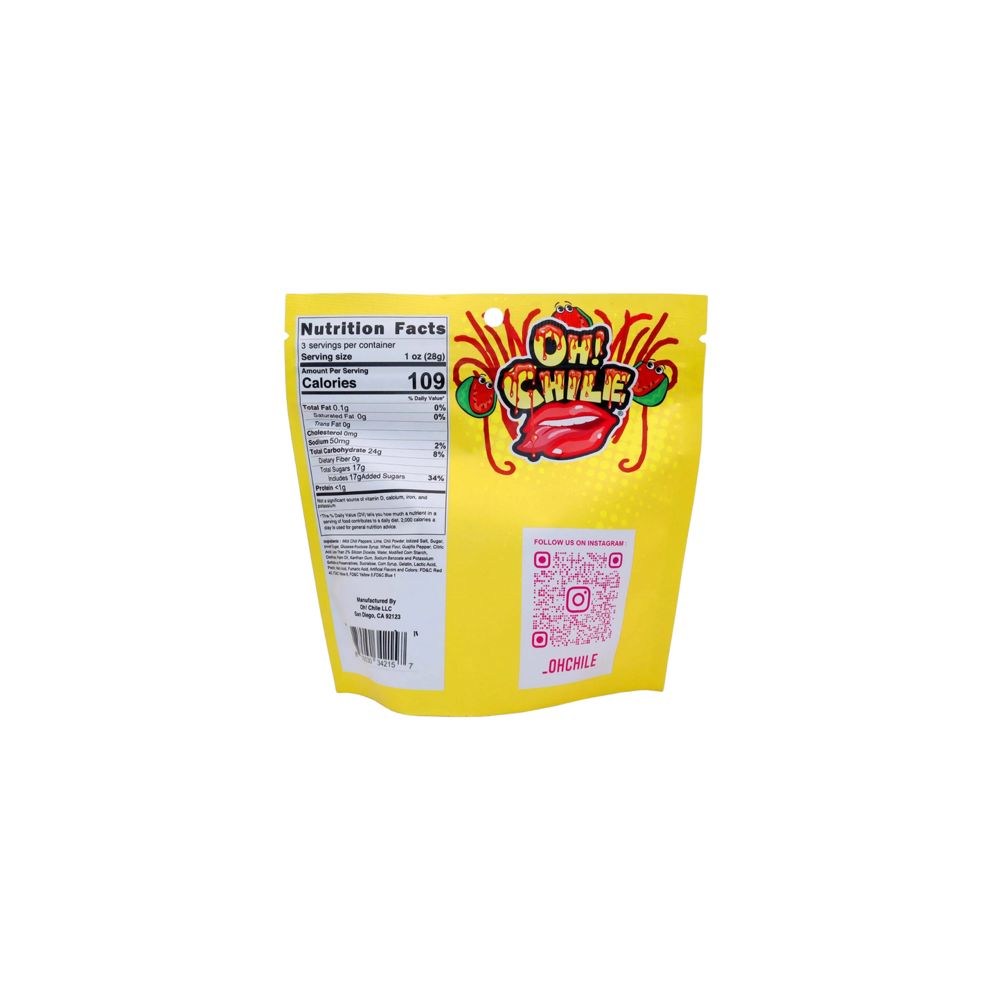 Oh! Chile - Watermelon Straws-12ct