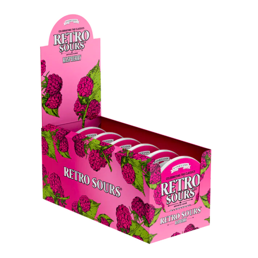 RETRO SOURS - Raspberry 60G TIN *8 Count*