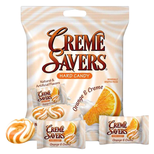 CREME SAVERS - ORANGE & CREME 3OZ PEG BAG *12 ct*
