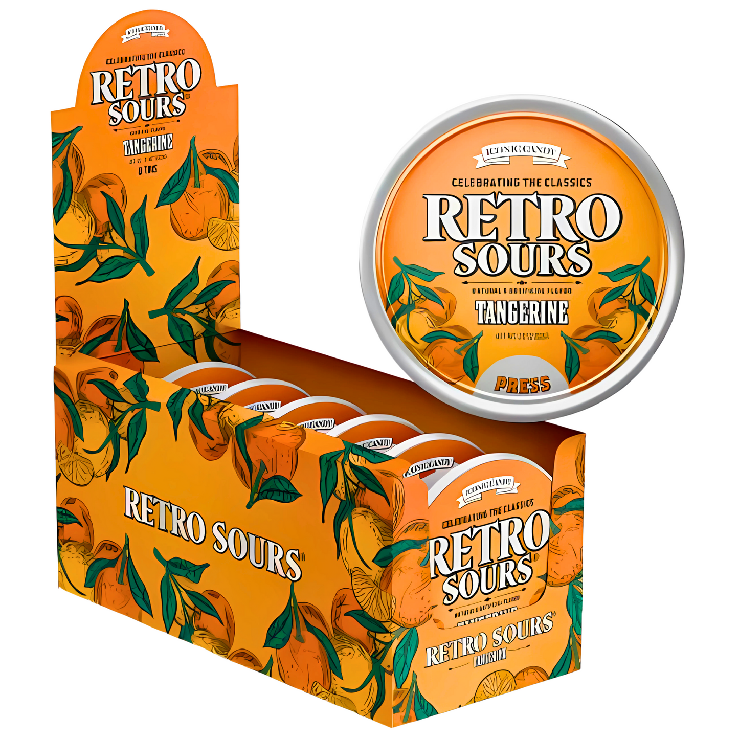 RETRO SOURS - TANGERINE 60G TIN *8 Count*