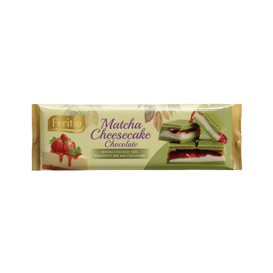 Feritio Dubai Chocolate Bar-Matcha Cheesecake 2.2oz 21ct