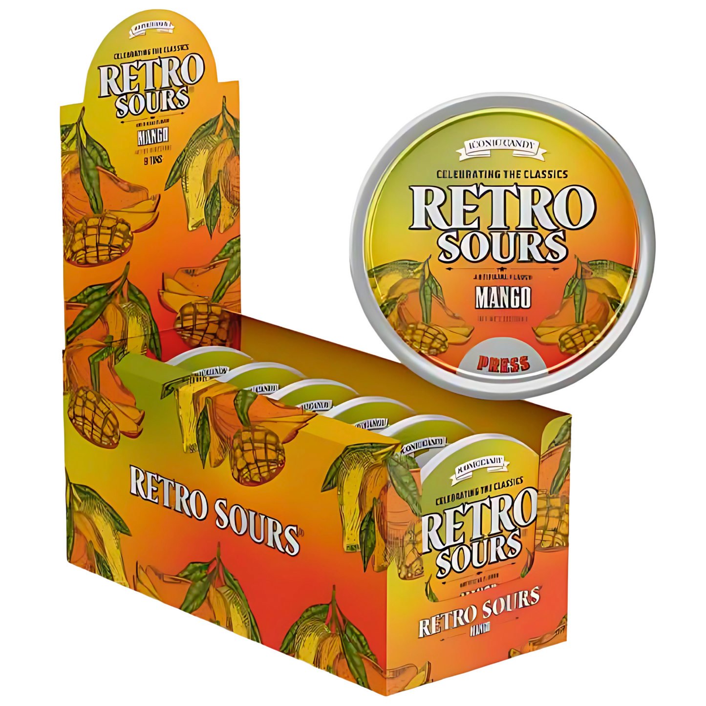 RETRO SOURS - MANGO 60G TIN *8 Count*