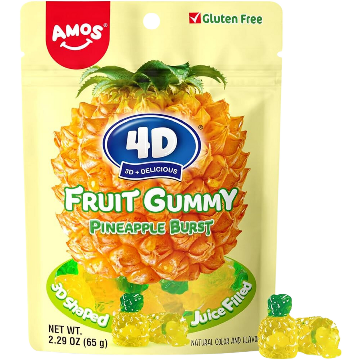 Amos 4D - Fruit Gummy Pineapple Burst-12ct